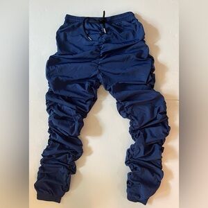 KTOO Women’s Ruched Toggle Drawstring Windbreaker Stacked Pants Size Small